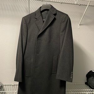 Black Brown 1826 Men's Cashmere Topcoat/Overcoat, Size 38S